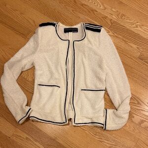 The Kooples Cream Blazer with Black Trim